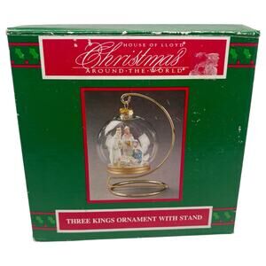 Vintage House of Lloyd Christmas Around the World Three Kings Ornament W/ Stand